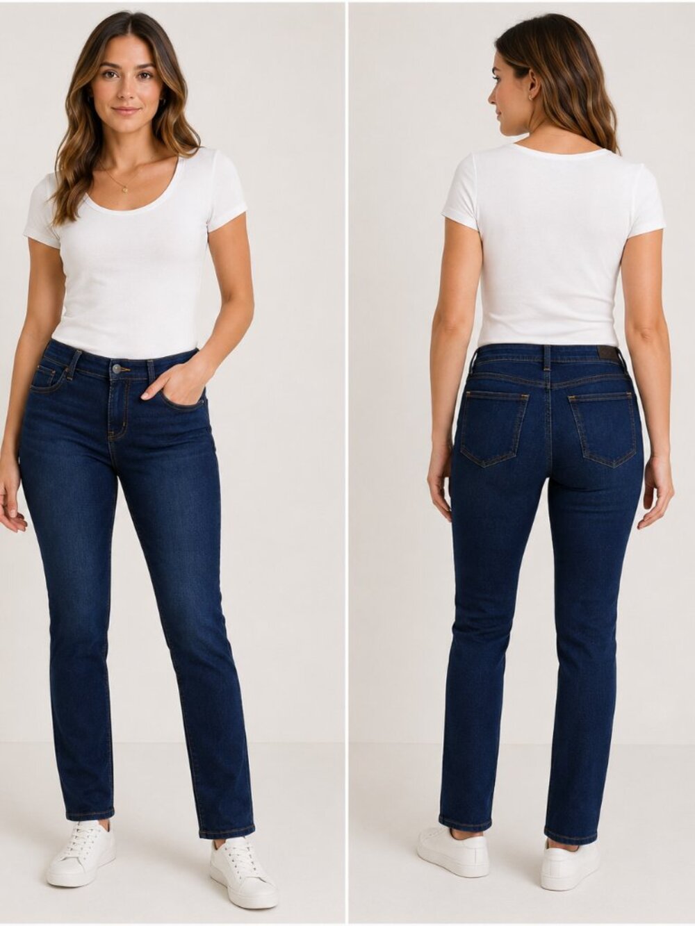 Denver Hayes Women’s Dark Wash Straight Leg Stretch Jeans Size 4 x 32